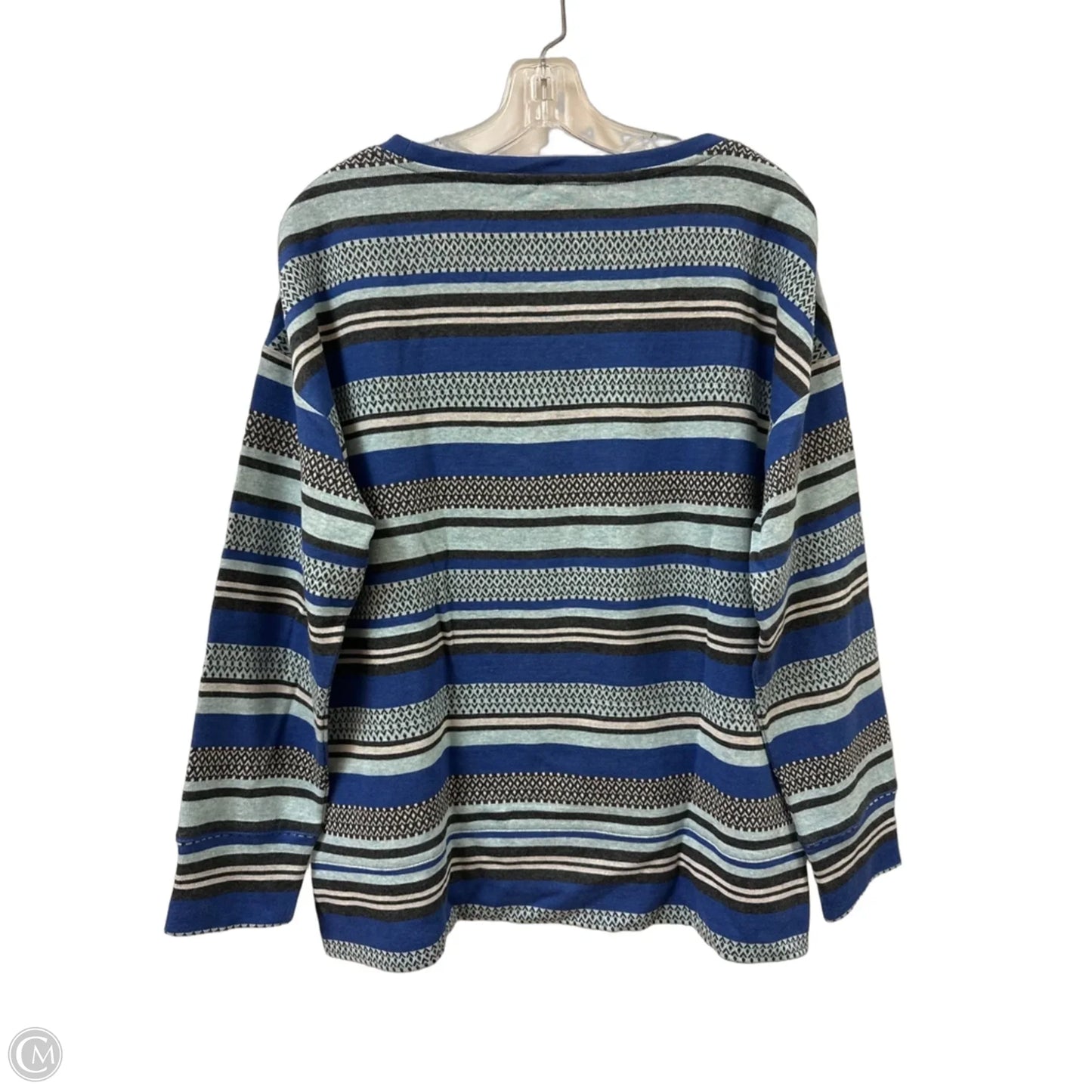 Sweater By Talbots In Blue & Grey, Size: L