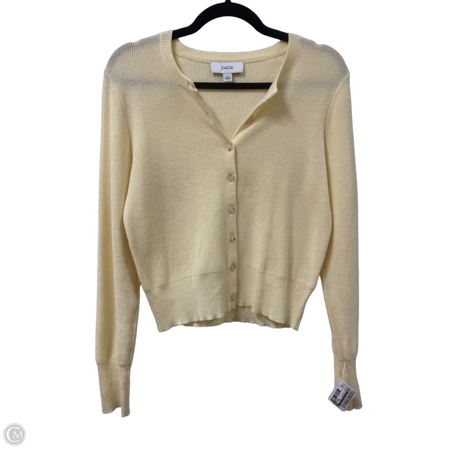 Sweater Cardigan By Cece In Yellow, Size: M