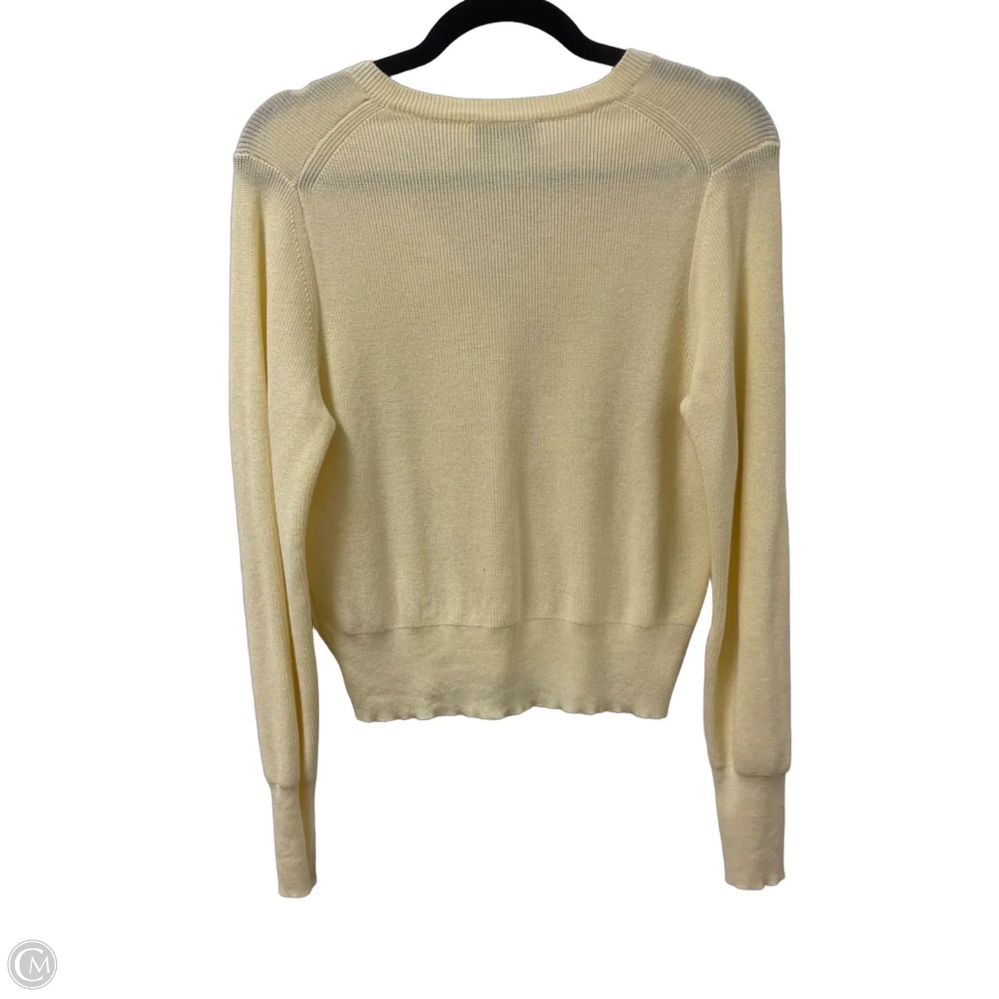 Sweater Cardigan By Cece In Yellow, Size: M