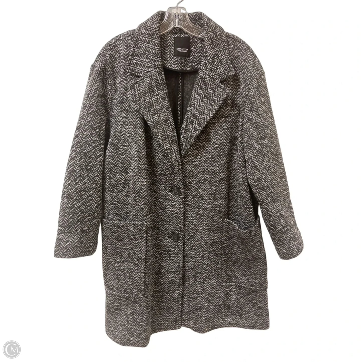Coat Other By Simply Vera In Black & White, Size: Xl