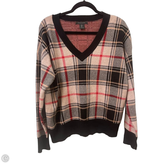 Sweater By Tahari In Black & Brown, Size: L