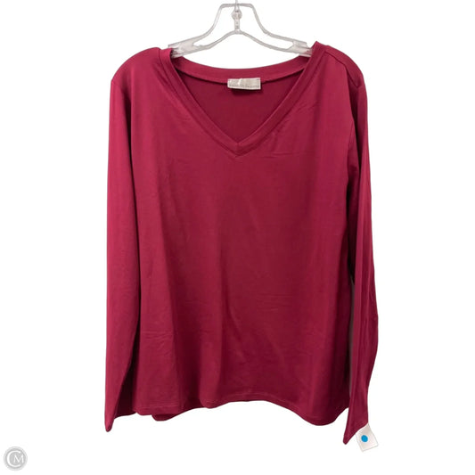 Top Long Sleeve By Zenana In Red, Size: 2x