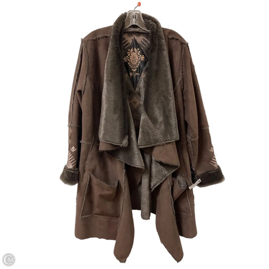 Coat Designer By Johnny Was In Brown, Size: L