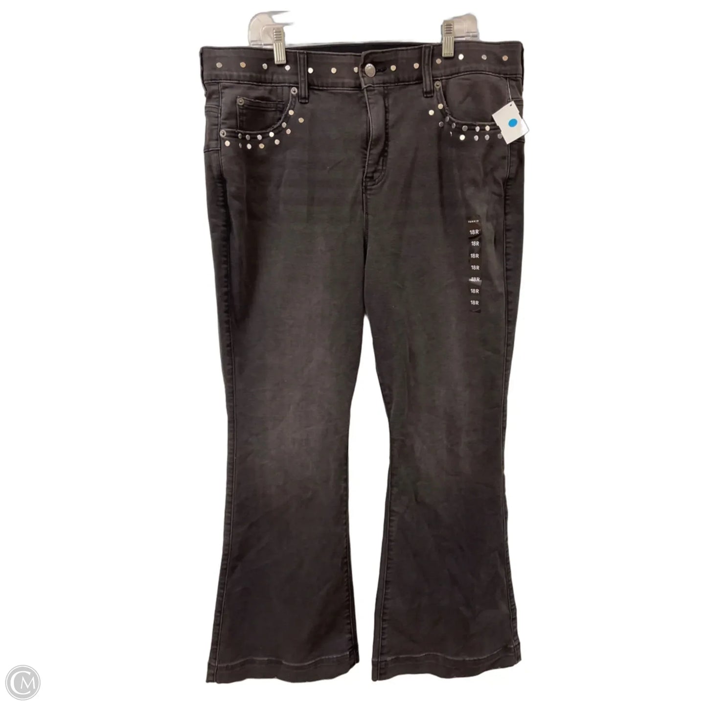 Jeans Flared By Torrid In Grey Denim, Size: 18