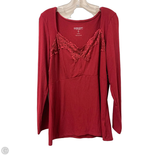 Top Long Sleeve By Torrid In Red, Size: 2x