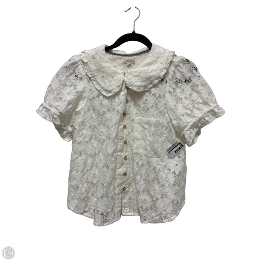 Blouse Short Sleeve By Pilcro In White, Size: M