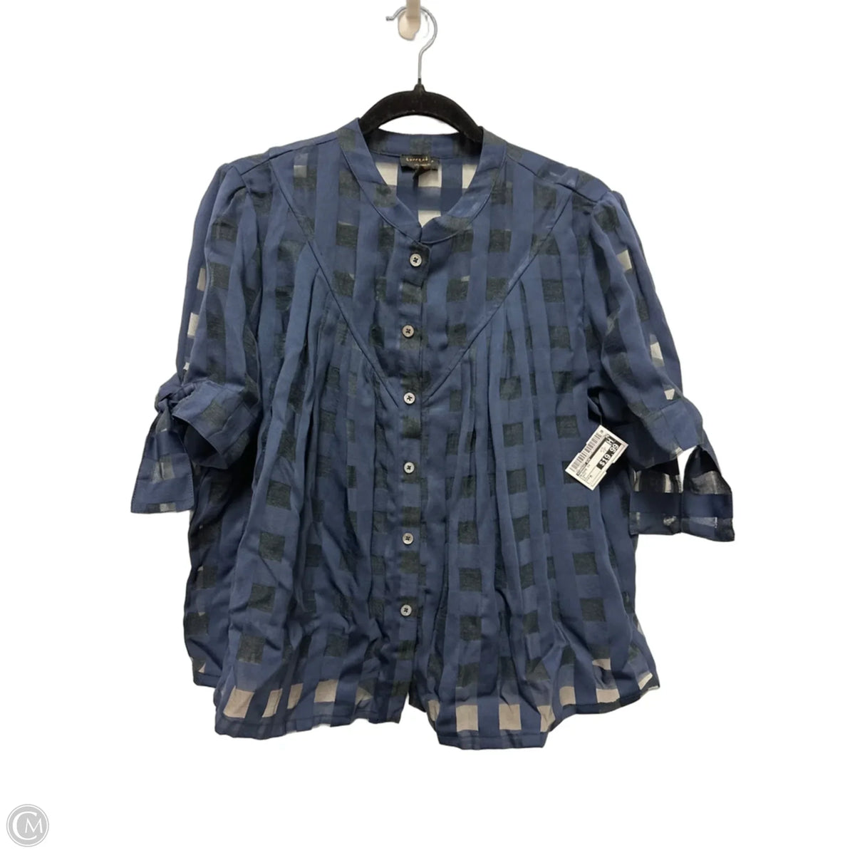 Blouse Short Sleeve By Current Air In Navy, Size: M