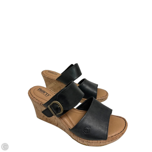 Sandals Heels Wedge By Born In Black, Size: 10