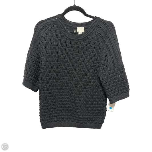 Sweater Short Sleeve By H&m In Black, Size: L