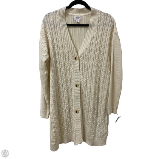 Sweater Cardigan By Myra In Cream, Size: Xl