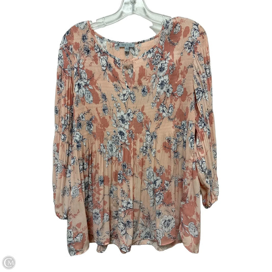 Top Long Sleeve By Floral & Ivy In Floral Print, Size: Xl