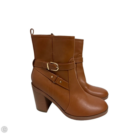 Boots Ankle Heels By Liz Claiborne In Tan, Size: 11