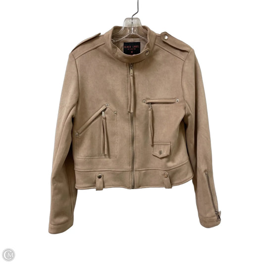 Jacket Moto By Clothes Mentor In Brown, Size: M