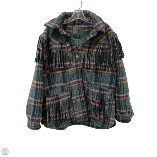 Jacket Shirt By Blanknyc In Brown & Green, Size: L