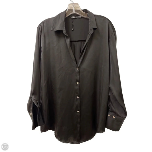 Blouse Long Sleeve By Zara In Black, Size: S
