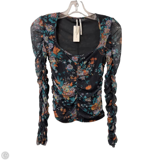 Top Long Sleeve By Anthropologie In Floral Print, Size: Xxs