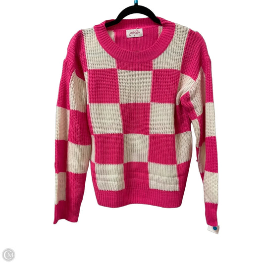 Sweater By Jess Lea In Pink & White, Size: S
