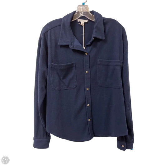Jacket Shirt By Beachlunchlounge In Navy, Size: L
