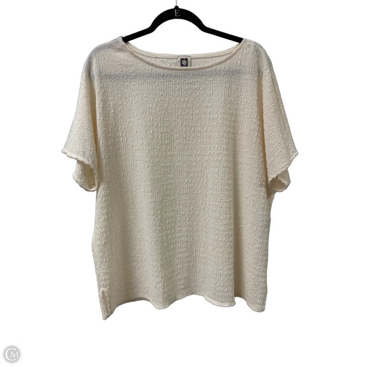 Top Short Sleeve By Anne Klein In Cream, Size: Xl