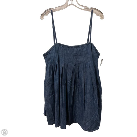 Tunic Sleeveless By Zara In Blue Denim, Size: M