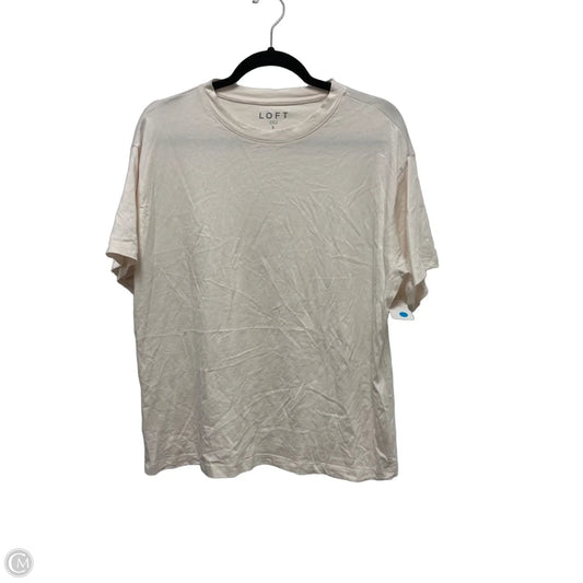 Top Short Sleeve By Loft In Cream, Size: S