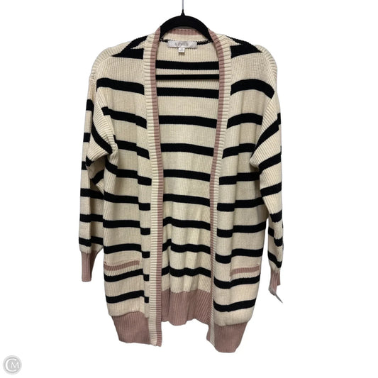 Sweater Cardigan By Flat White In Striped Pattern, Size: Xs