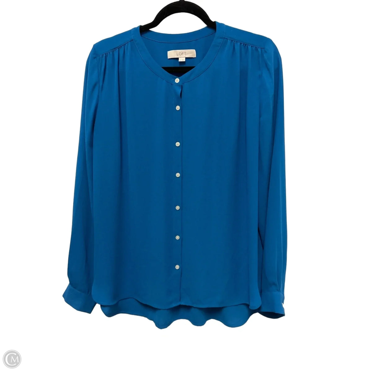 Blouse Long Sleeve By Loft In Blue, Size: M