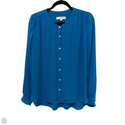 Blouse Long Sleeve By Loft In Blue, Size: M