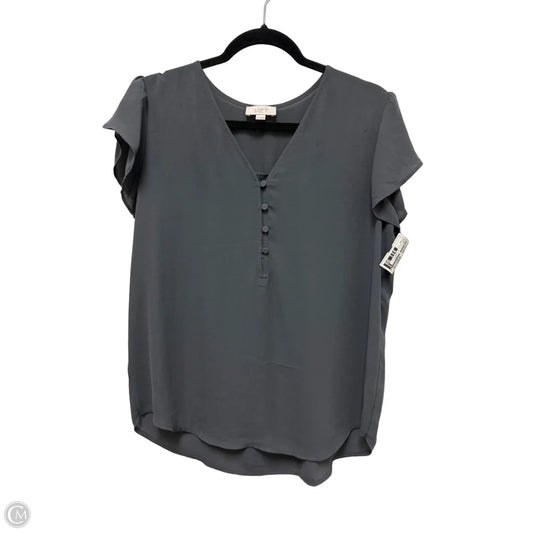 Top Short Sleeve By Loft In Grey, Size: M