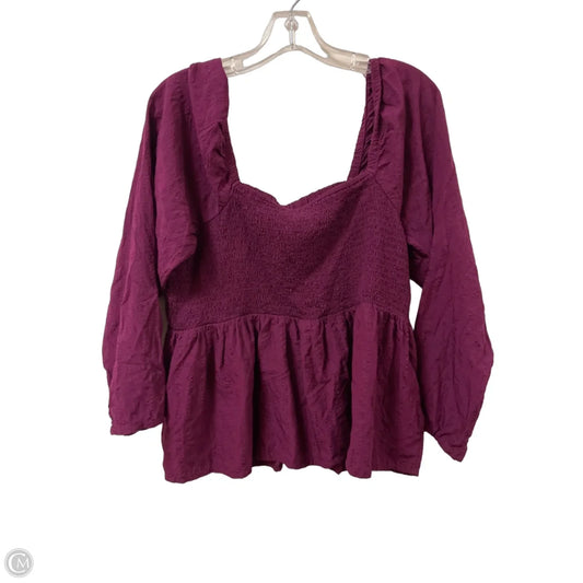 Top Long Sleeve By Old Navy In Purple, Size: Xl