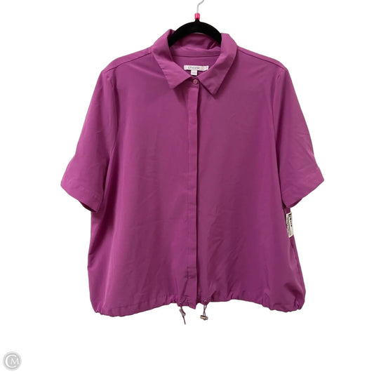 Top Short Sleeve By Chicos In Purple, Size: L