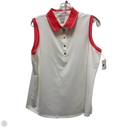 Athletic Top Short Sleeve By Chicos In White, Size: L
