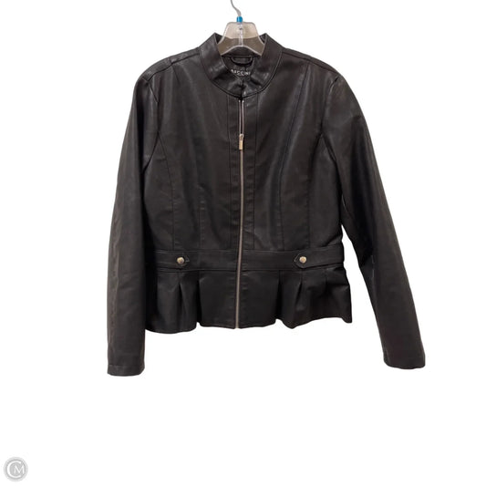 Jacket Moto By Baccini In Black, Size: L