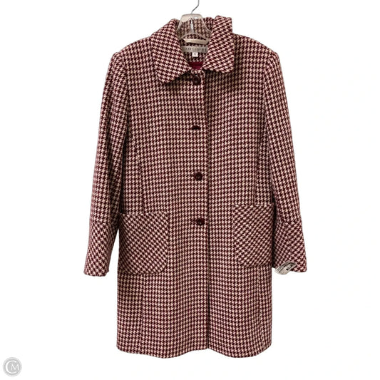 Coat Wool By Larry Levine In Red & White, Size: L