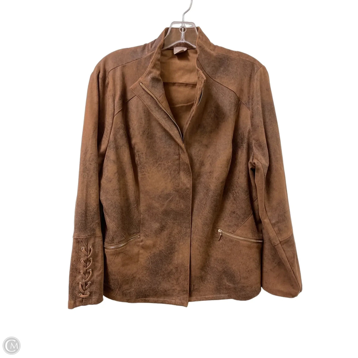 Jacket Other By Chicos In Brown, Size: Lp