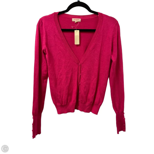 Sweater Cardigan By Clothes Mentor In Pink, Size: L