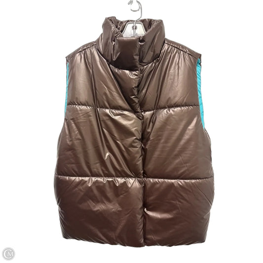 Vest Puffer & Quilted By Fabletics In Blue & Brown, Size: S