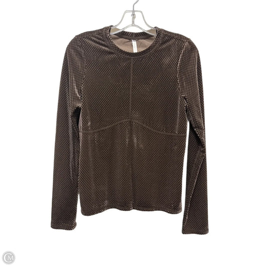 Top Long Sleeve By Fabletics In Brown, Size: M
