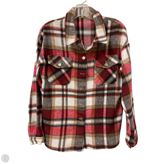 Jacket Shirt By Clothes Mentor In Brown & Red, Size: S