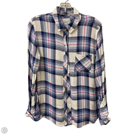 Blouse Long Sleeve By Rails In Blue & Pink, Size: S