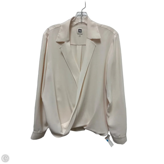 Top Long Sleeve By Anne Klein In Cream, Size: L