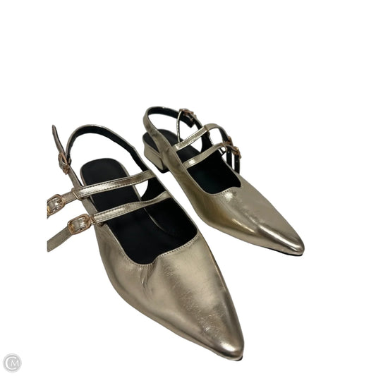 Shoes Heels Block By Clothes Mentor In Gold, Size: 10.5