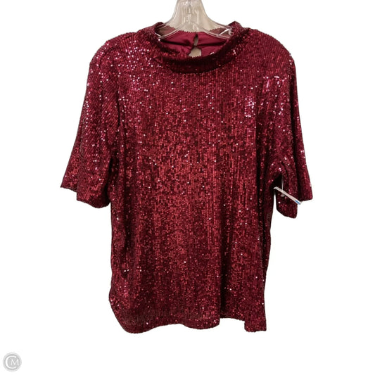 Top Short Sleeve By Calvin Klein In Red, Size: Xl