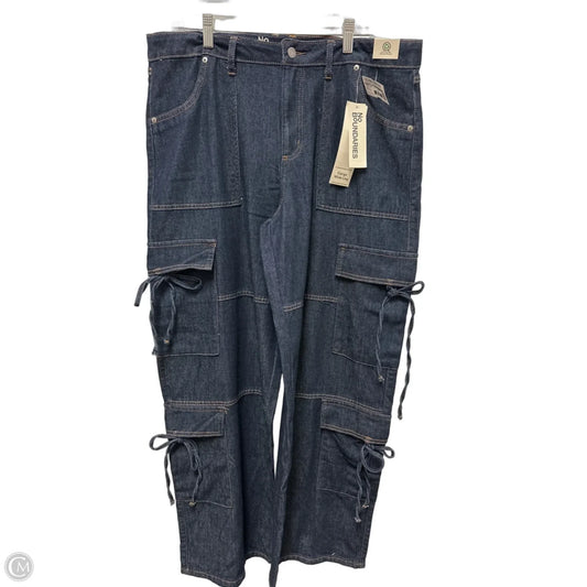 Jeans Wide Leg By No Boundaries In Blue Denim, Size: 14