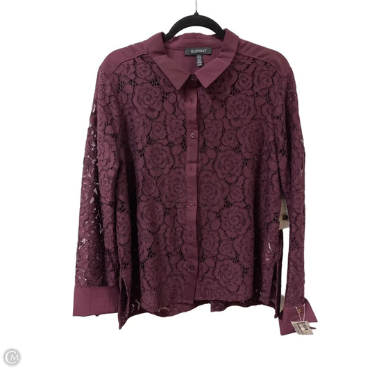 Blouse Long Sleeve By Ellen Tracy In Red, Size: Xl