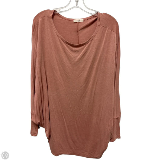 Top Long Sleeve By Easel In Pink, Size: M