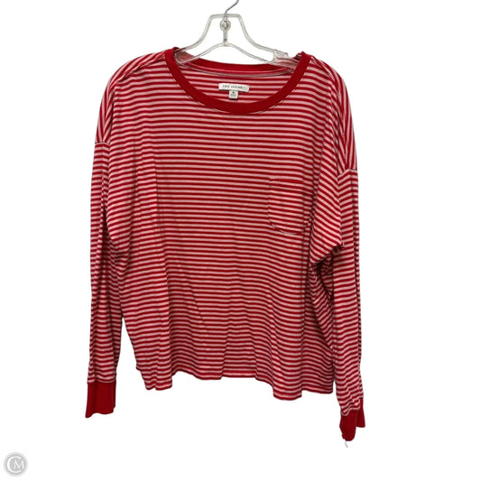 Top Long Sleeve By Free Assembly In Pink & Red, Size: Xl