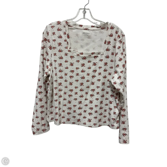 Top Long Sleeve By Old Navy In Red & White, Size: 1x