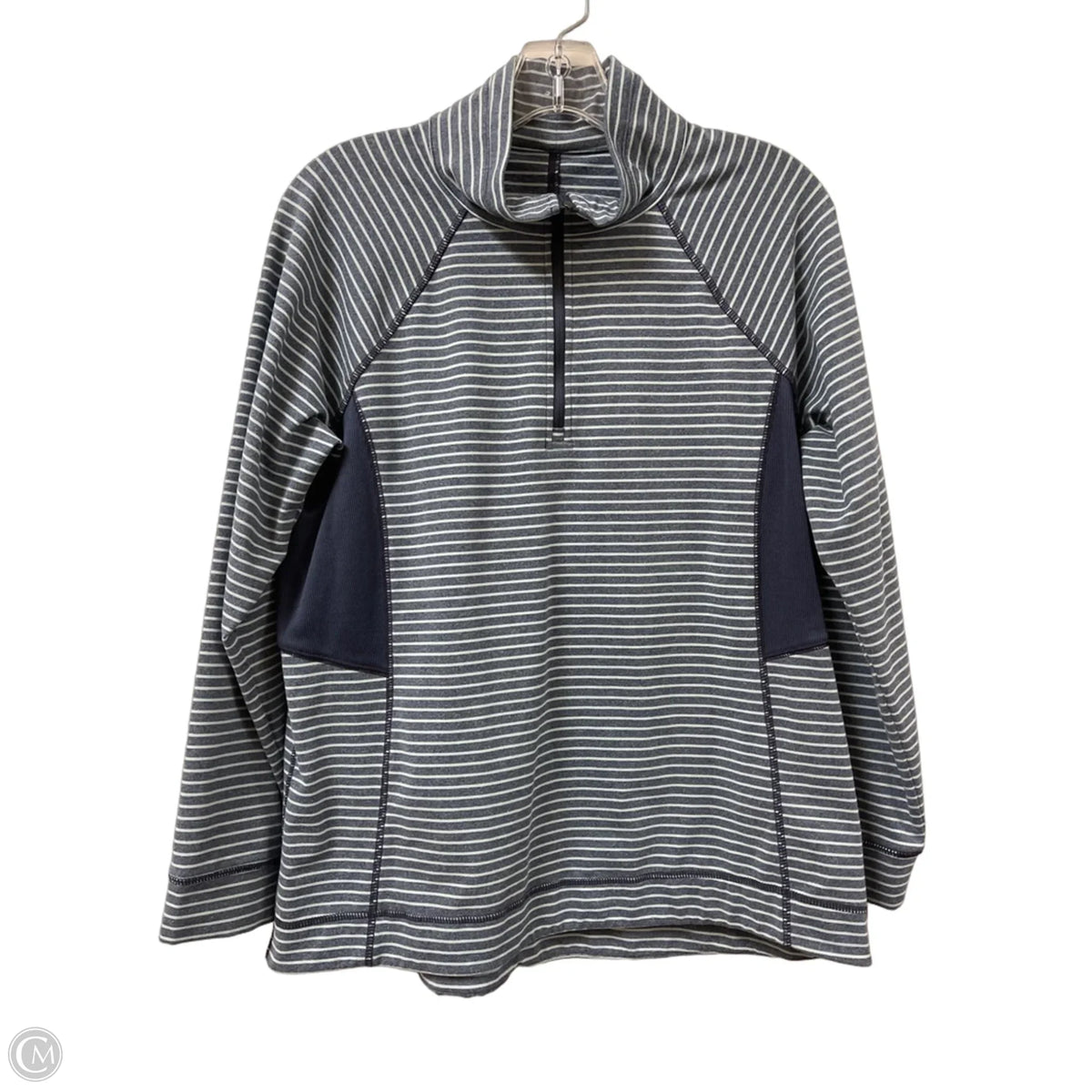 Athletic Top Long Sleeve Collar By Talbots In Striped Pattern, Size: Lp