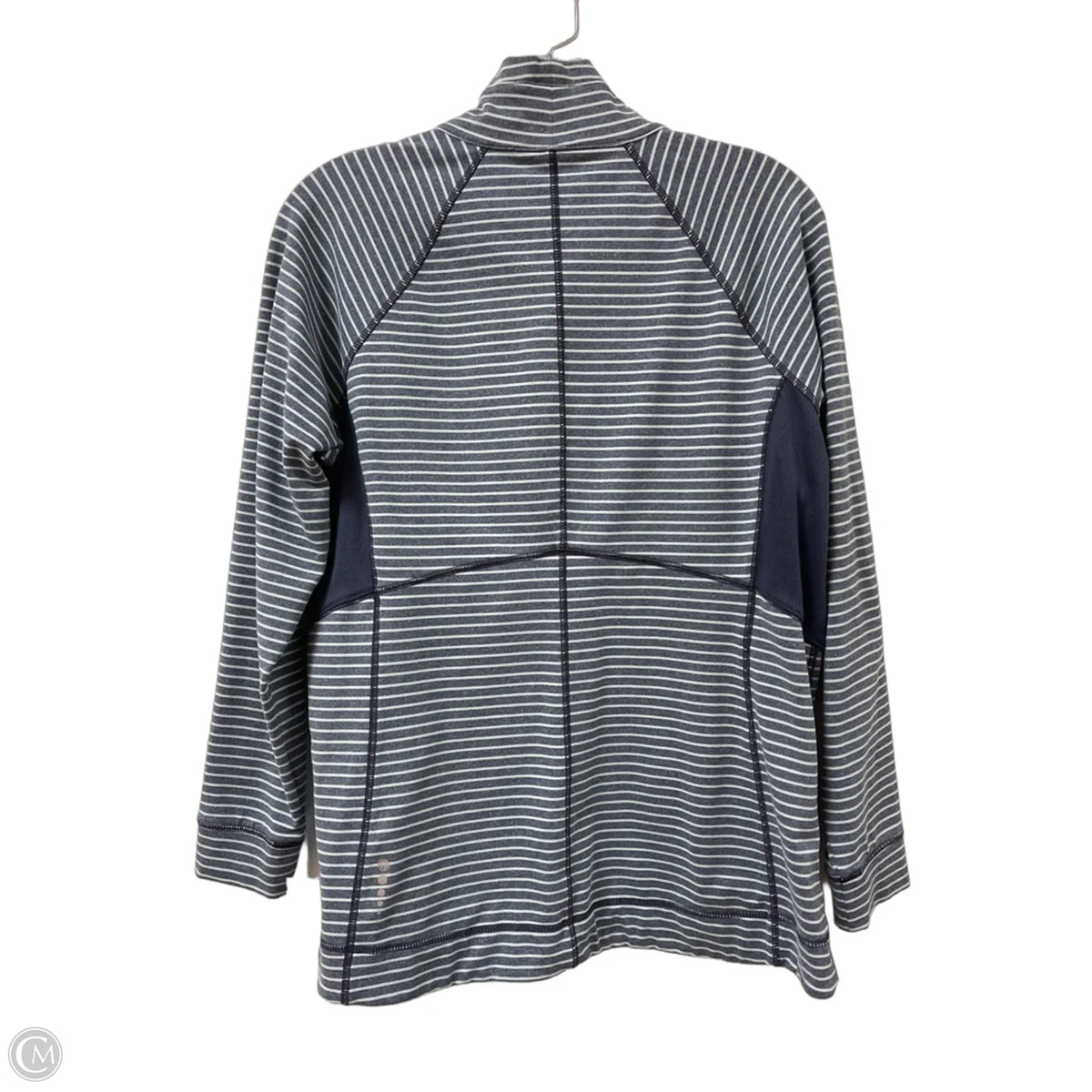 Athletic Top Long Sleeve Collar By Talbots In Striped Pattern, Size: Lp
